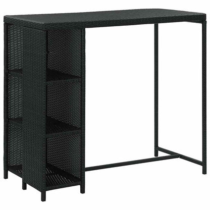 vidaXL 5 Piece Garden Bar Set with Cushions Poly Rattan Black 2