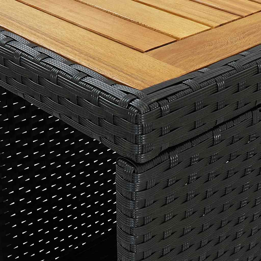 vidaXL 5 Piece Garden Bar Set with Cushions Poly Rattan Black 6