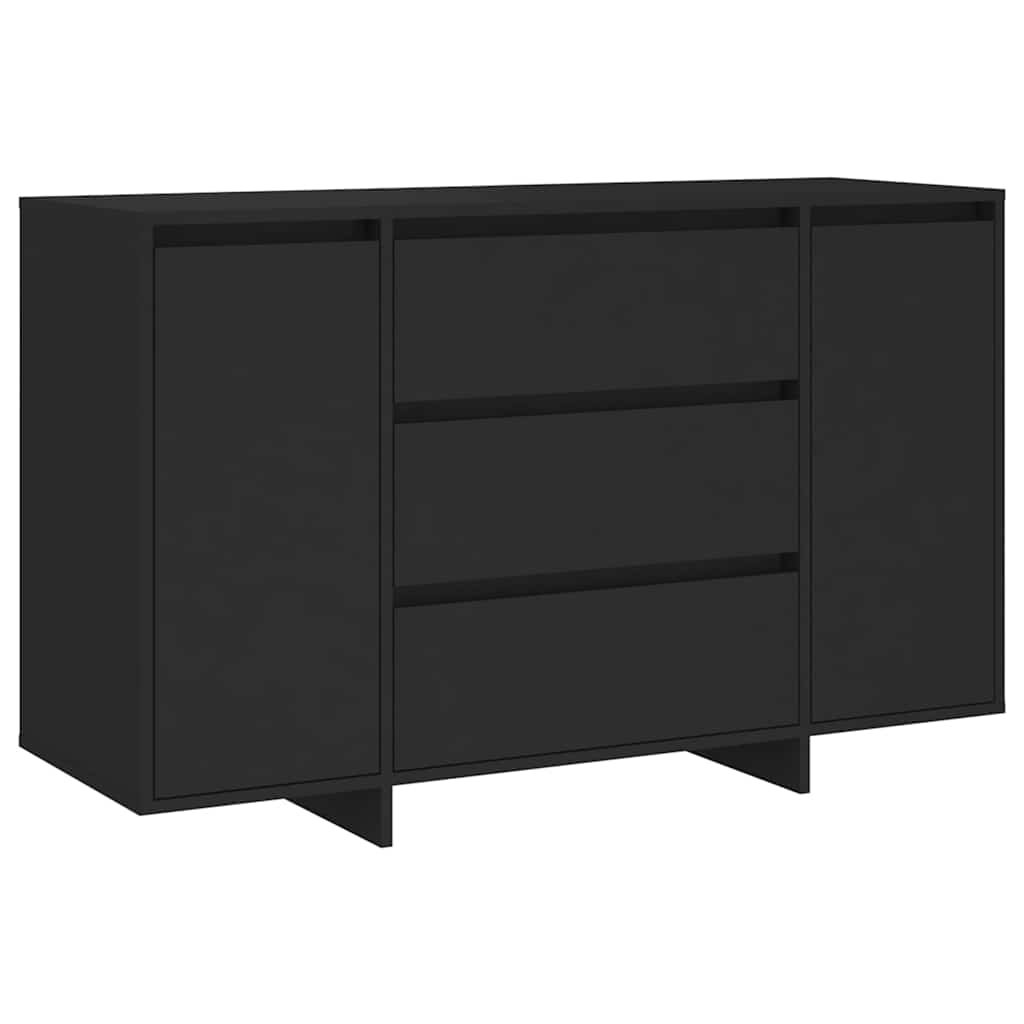 vidaXL Sideboard with 3 Drawers Black 120x41x75 cm Engineered Wood 2