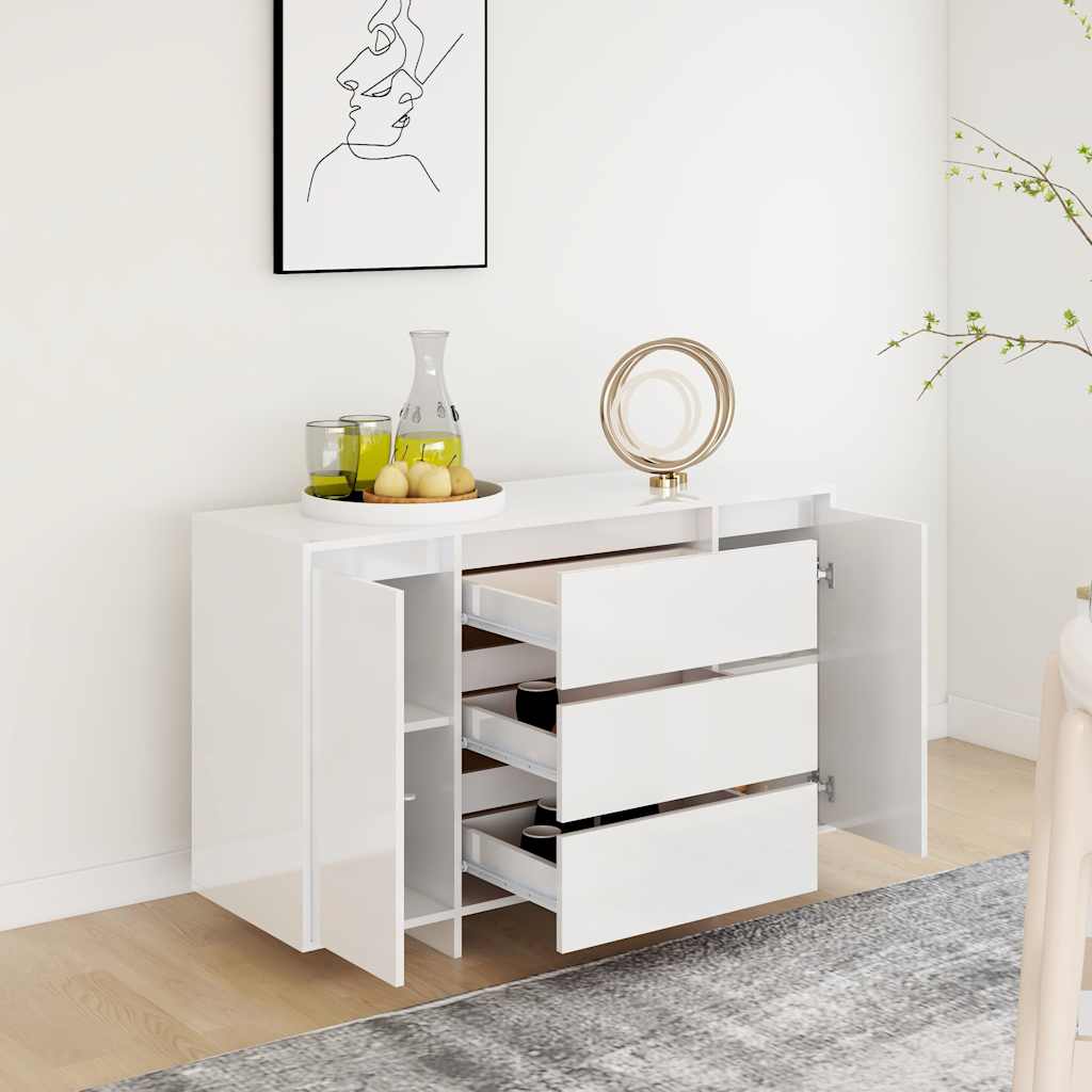 vidaXL Sideboard | High gloss white | Engineered Wood | Medium | Sideboard 4