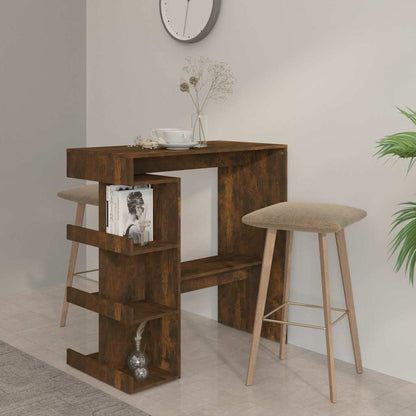 Bar Table with Storage Rack 100x50x101.5 cm Smoked oak