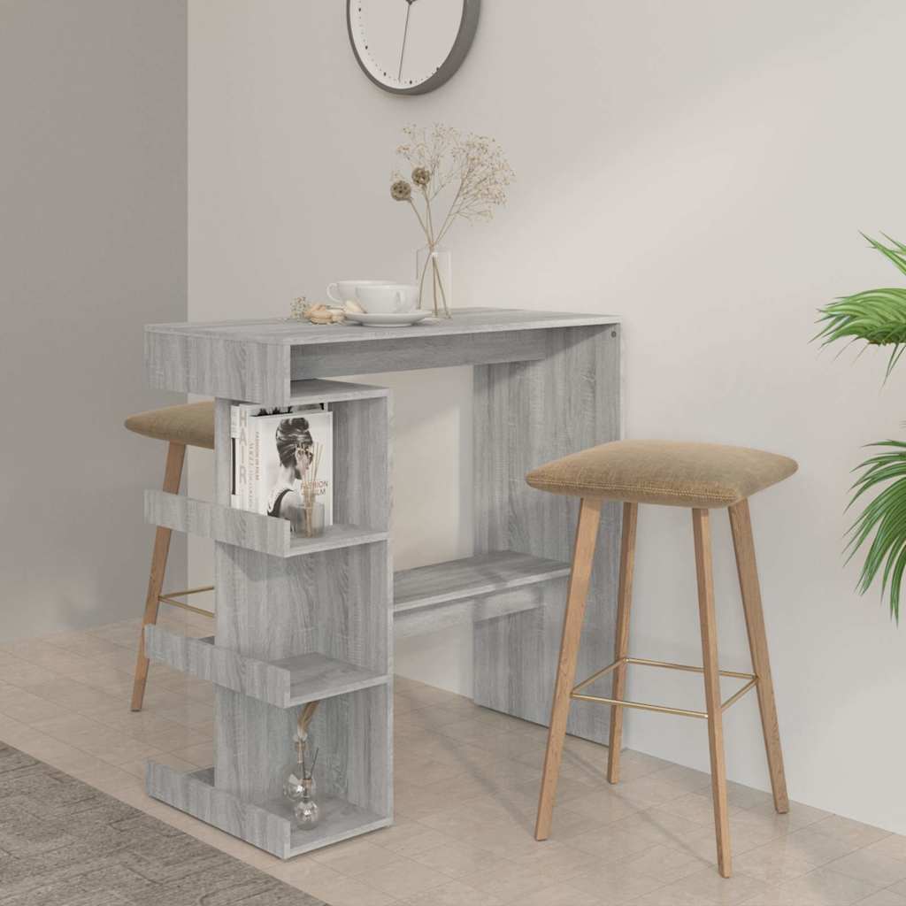 Bar Table with Storage Rack 100x50x101.5 cm Grey sonoma
