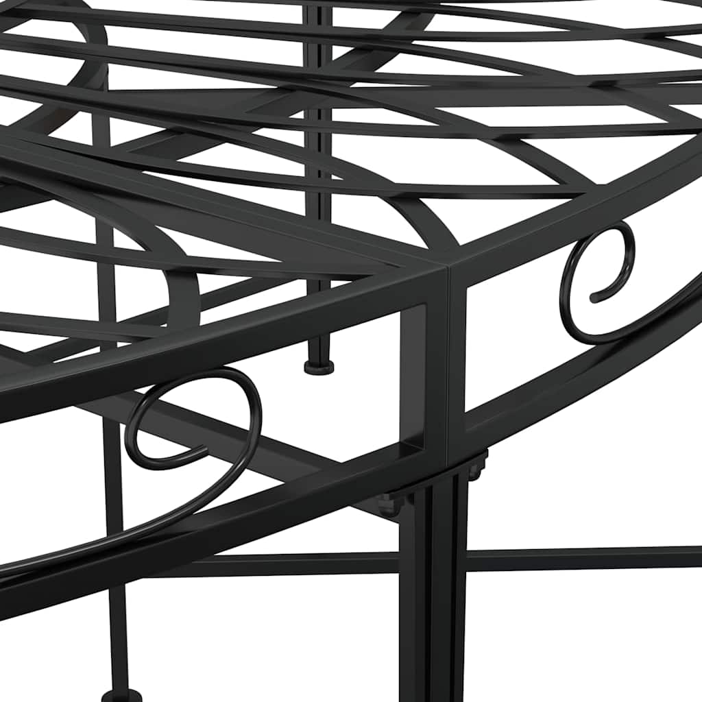 vidaXL Round Tree Bench Ø160 cm Black Steel 5