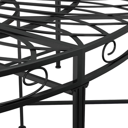 vidaXL Round Tree Bench Ø160 cm Black Steel 5