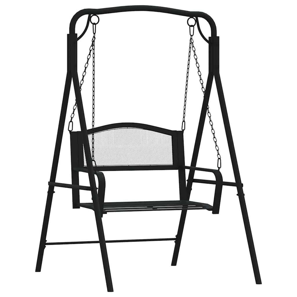 318832 vidaXL Swing Bench 124 cm Black Steel 2