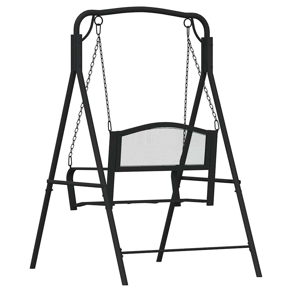 318832 vidaXL Swing Bench 124 cm Black Steel 5
