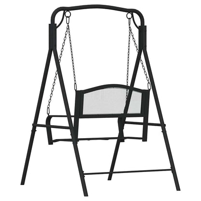 318832 vidaXL Swing Bench 124 cm Black Steel 5