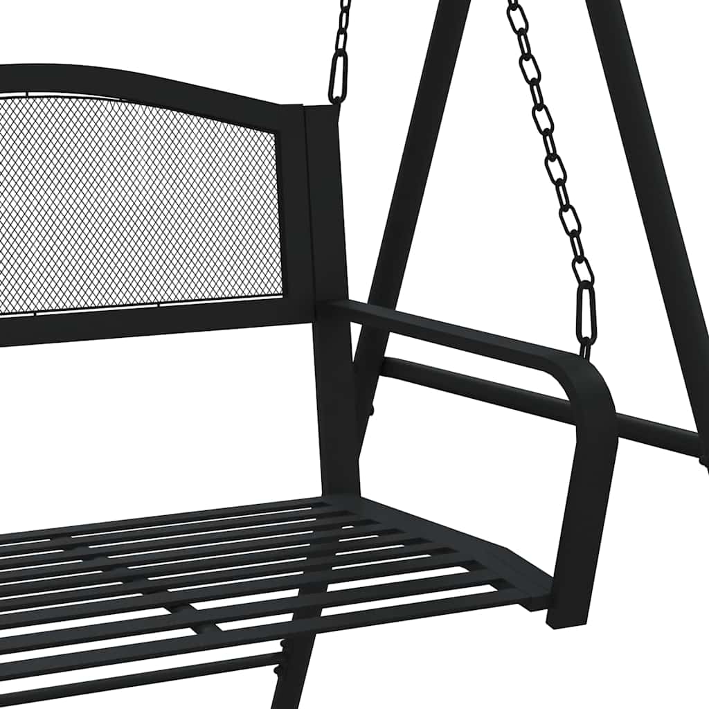 318832 vidaXL Swing Bench 124 cm Black Steel 6