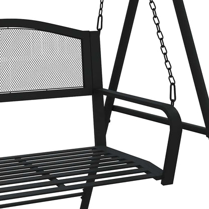 318832 vidaXL Swing Bench 124 cm Black Steel 6