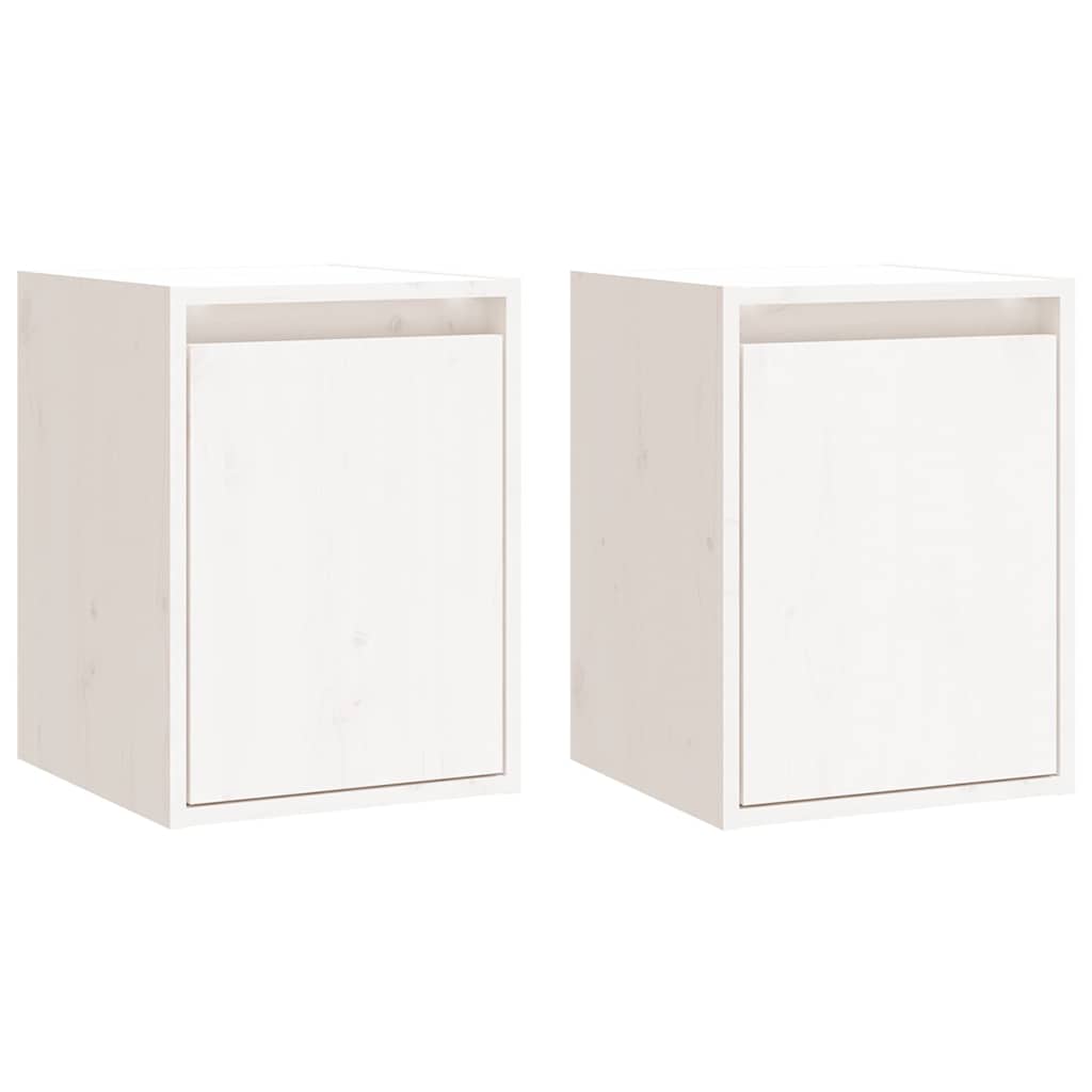 Wall Cabinets 2pcs 30x30x40 cm Solid Wood Pine White