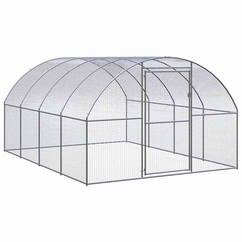 vidaXL Chicken Coop | Silver | Galvanised Steel | Large | Durable | Chicken Coop 1