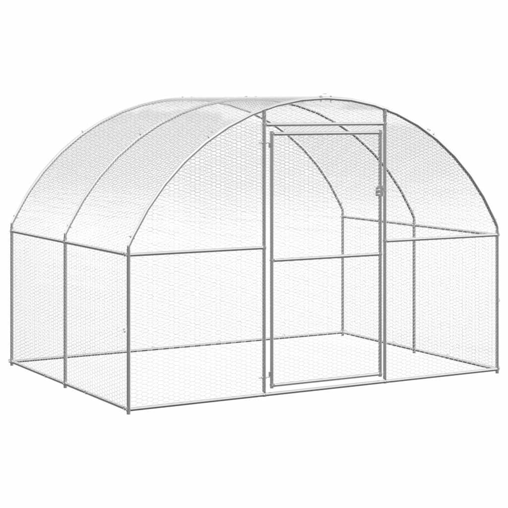 vidaXL Chicken Coop | Silver | Galvanised Steel | Large | Durable | Chicken Coop 4