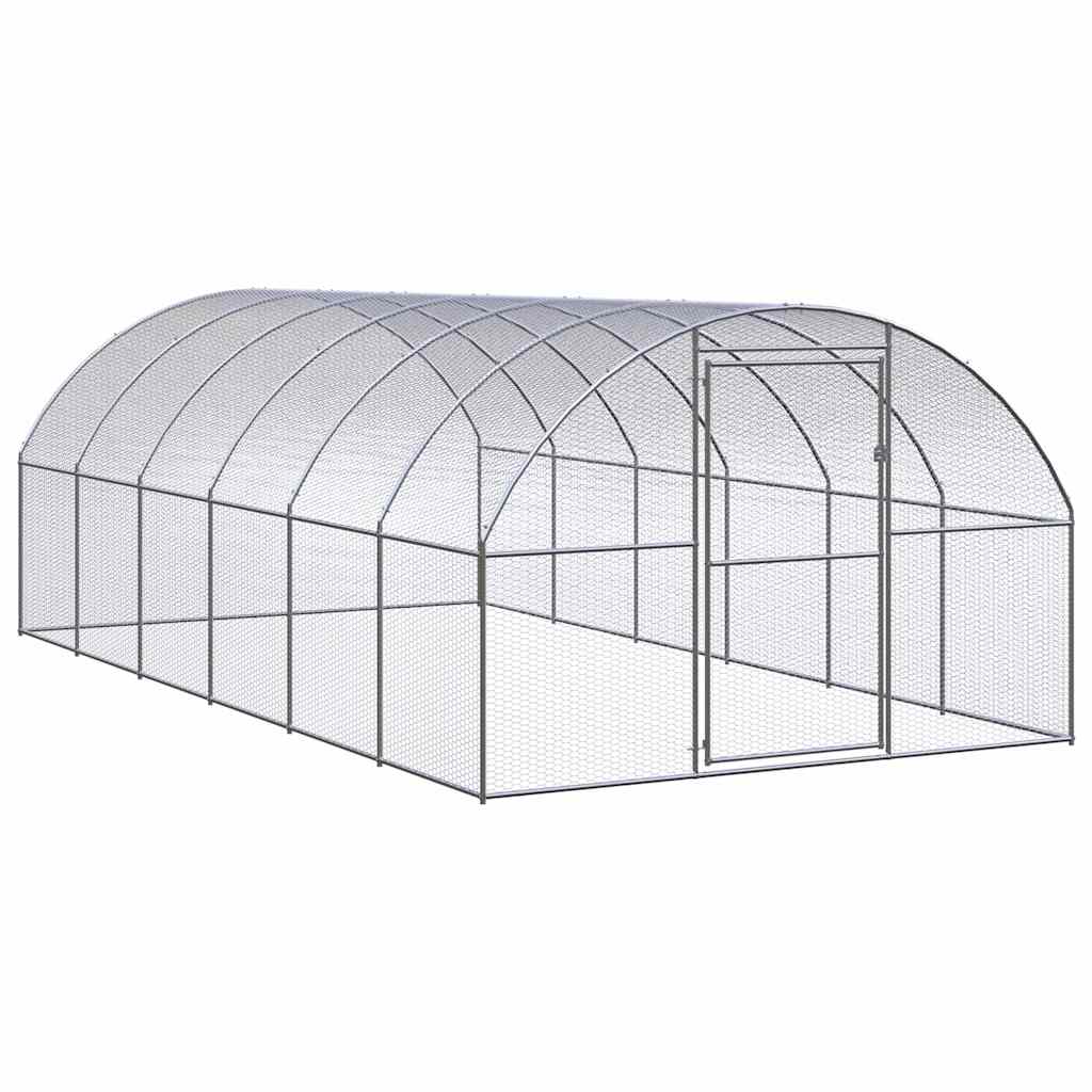 vidaXL Outdoor Chicken Coop 3x6x2 m Galvanised Steel 1