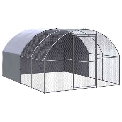 vidaXL Outdoor Chicken Coop 3x4x2 m Galvanised Steel 1