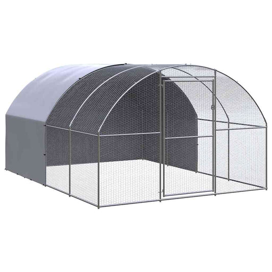Outdoor Chicken Coop Galvanised Steel 3 x 4 x 2 m With roof