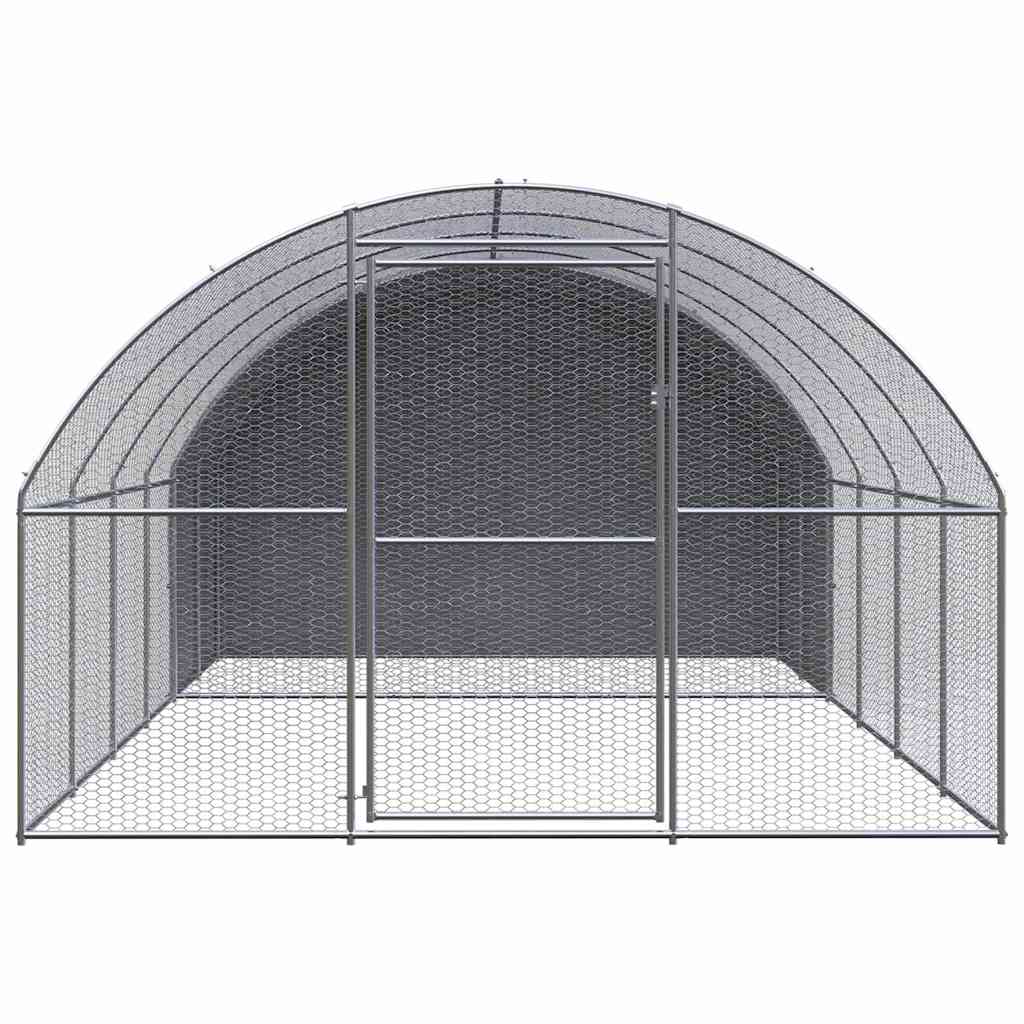 vidaXL Outdoor Chicken Coop 3x4x2 m Galvanised Steel 2