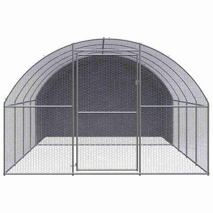 vidaXL Outdoor Chicken Coop 3x4x2 m Galvanised Steel 2