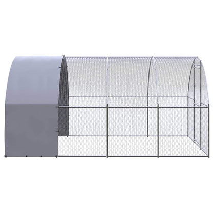 vidaXL Outdoor Chicken Coop 3x4x2 m Galvanised Steel 3
