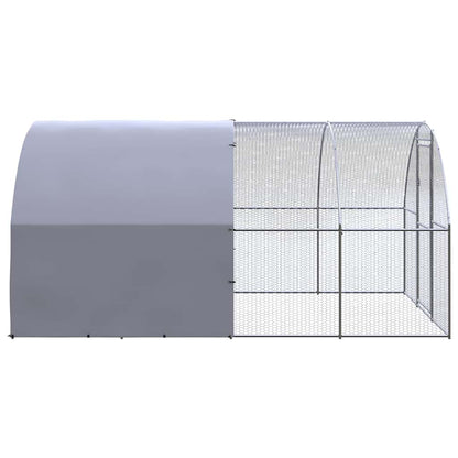 vidaXL Outdoor Chicken Coop 3x4x2 m Galvanised Steel 4