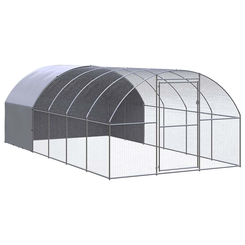 vidaXL Outdoor Chicken Coop 3x6x2 m Galvanised Steel 1