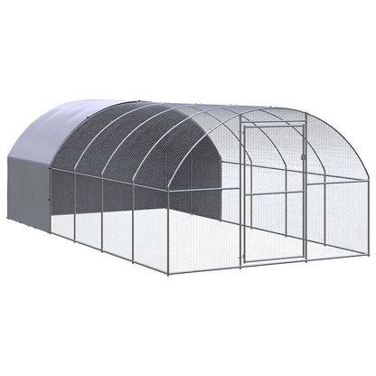 vidaXL Outdoor Chicken Coop 3x6x2 m Galvanised Steel 1