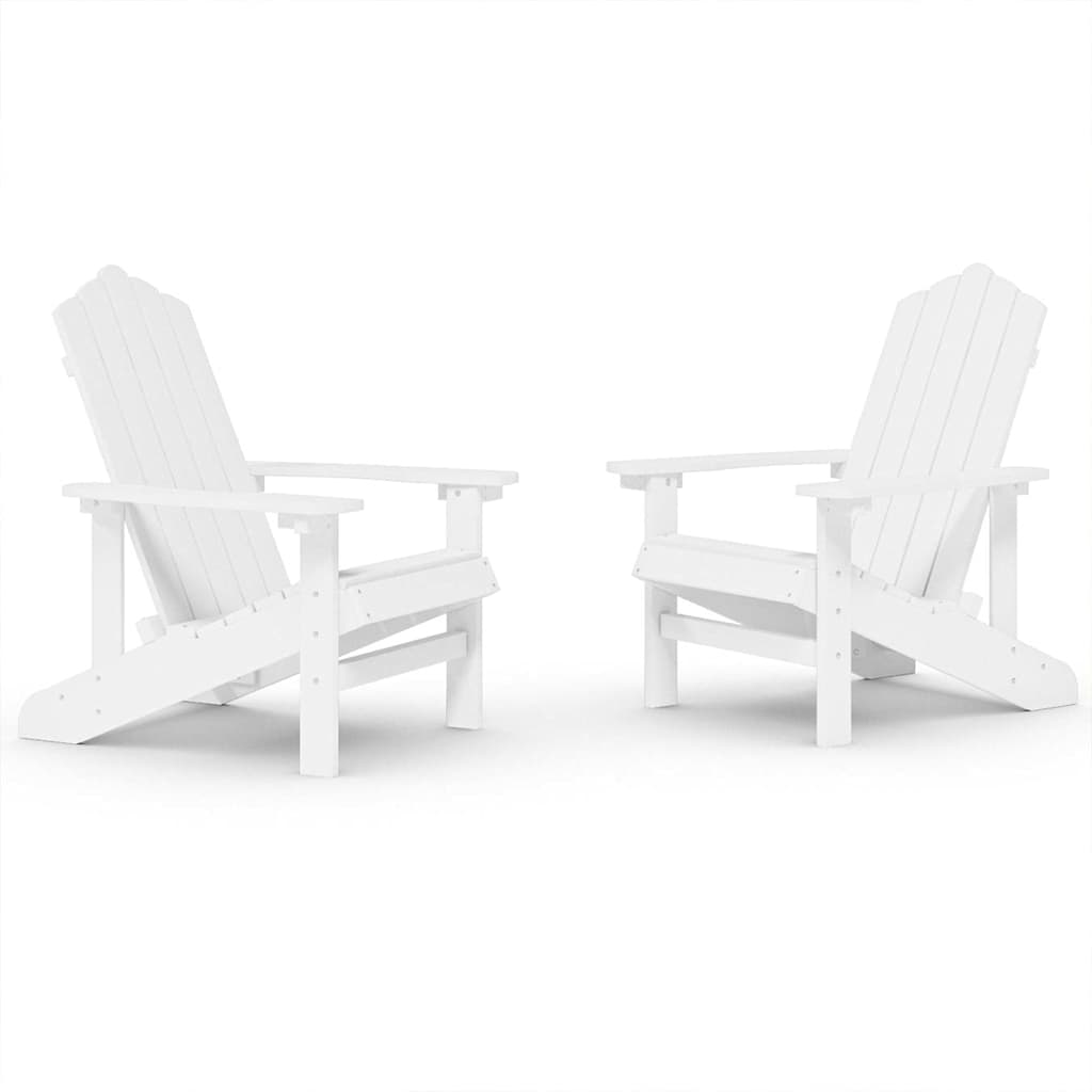 vidaXL Garden Adirondack Chairs 2 pcs HDPE White 2