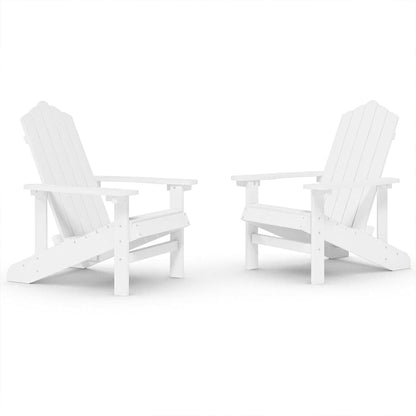 vidaXL Garden Adirondack Chairs 2 pcs HDPE White 2