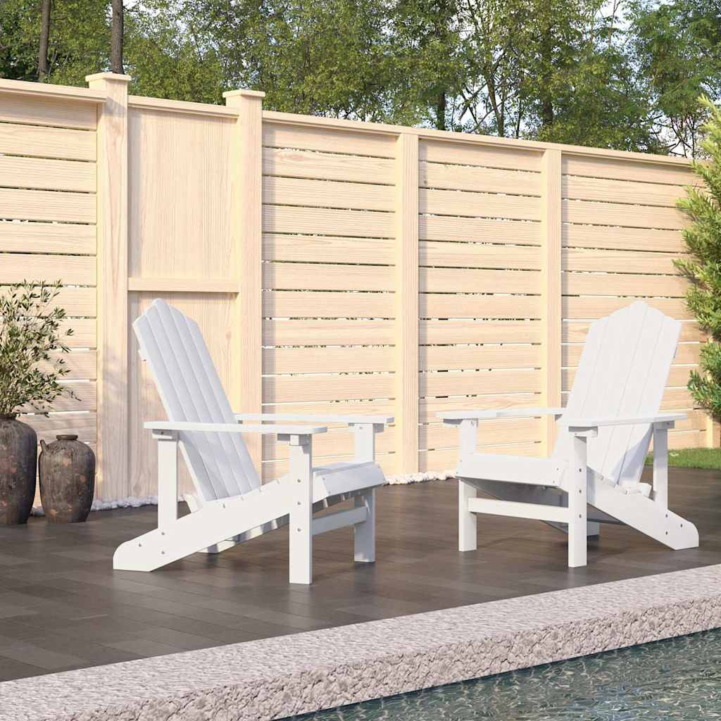 vidaXL Garden Adirondack Chairs 2 pcs HDPE White 1