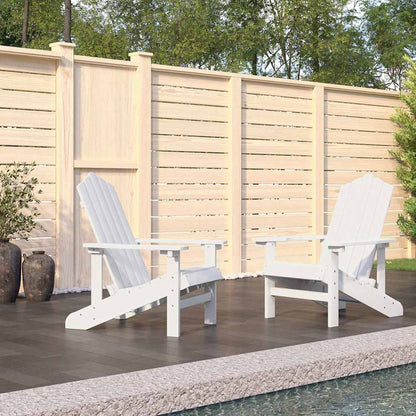 vidaXL Garden Adirondack Chairs 2 pcs HDPE White 1