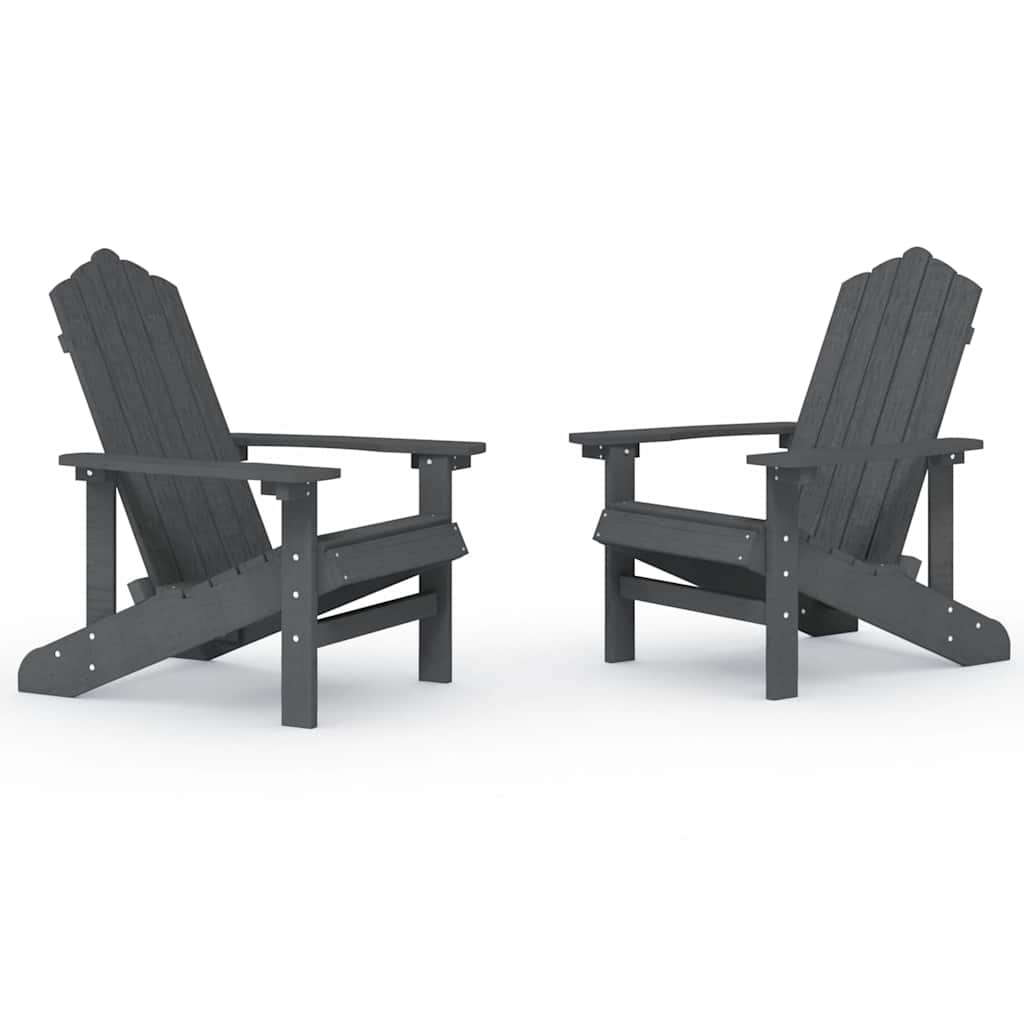 vidaXL Garden Adirondack Chairs 2 pcs HDPE Anthracite 2