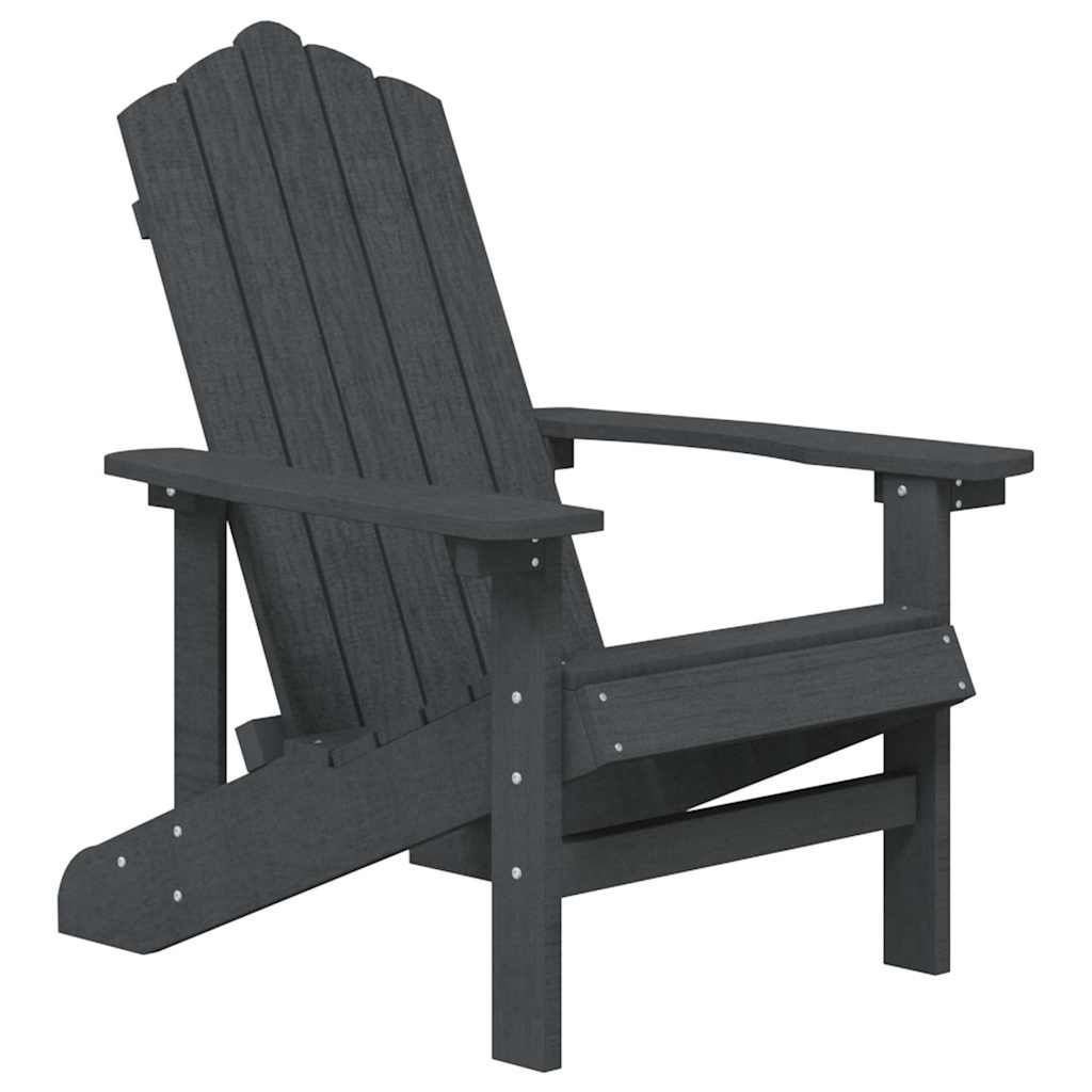 vidaXL Garden Adirondack Chairs 2 pcs HDPE Anthracite 3