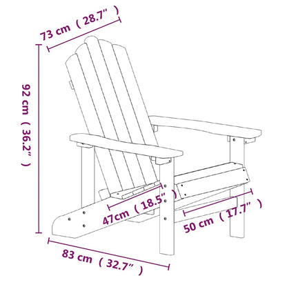 vidaXL Garden Adirondack Chairs 2 pcs HDPE Anthracite 5