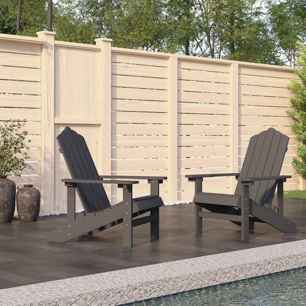 vidaXL Garden Adirondack Chairs 2 pcs HDPE Anthracite 1
