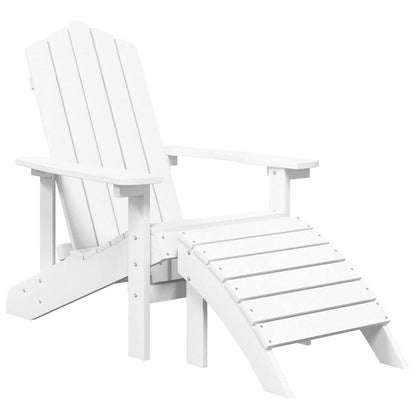 vidaXL Garden Adirondack Chairs 2 pcs with Footstools HDPE White 3