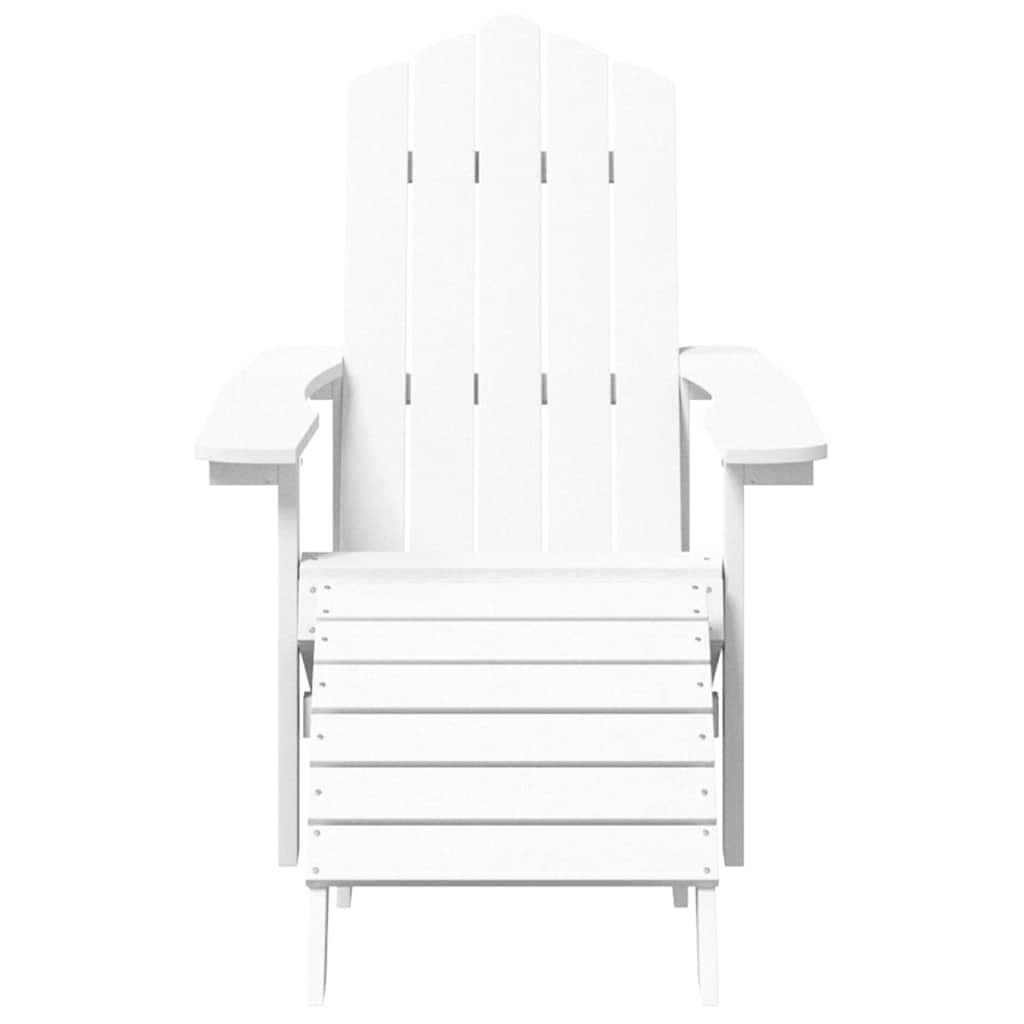 vidaXL Garden Adirondack Chairs 2 pcs with Footstools HDPE White 4