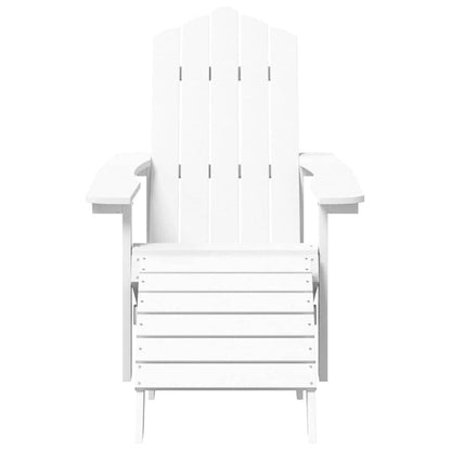 vidaXL Garden Adirondack Chairs 2 pcs with Footstools HDPE White 4