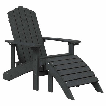 vidaXL Garden Adirondack Chairs 2 pcs with Footstools HDPE Anthracite 3