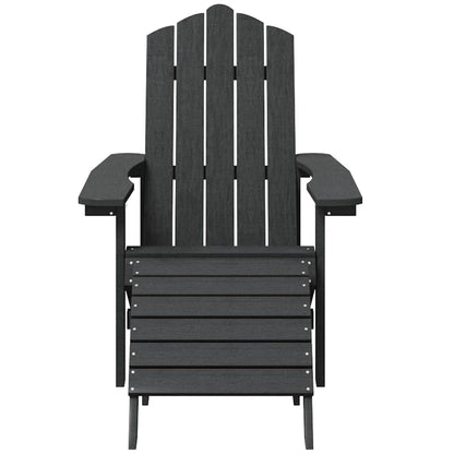 vidaXL Garden Adirondack Chairs 2 pcs with Footstools HDPE Anthracite 4