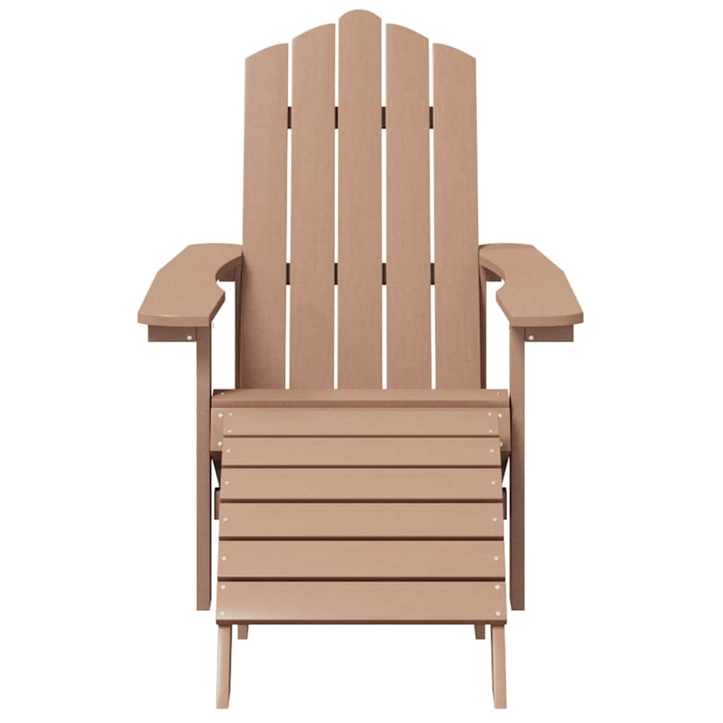 vidaXL Garden Adirondack Chairs 2 pcs with Footstools HDPE Brown 4