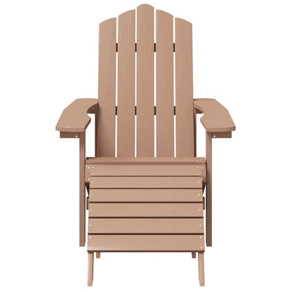 vidaXL Garden Adirondack Chairs 2 pcs with Footstools HDPE Brown 4