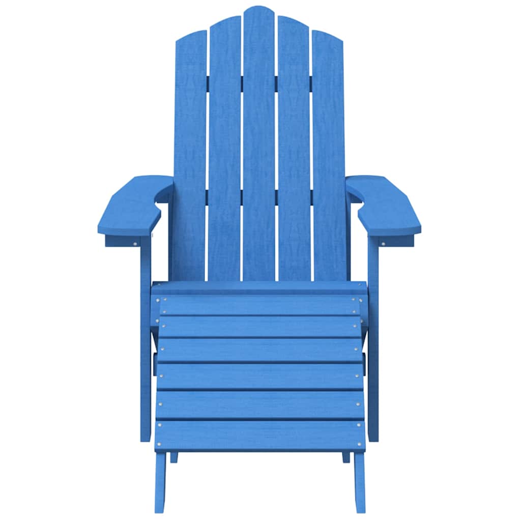 vidaXL Garden Adirondack Chairs 2 pcs with Footstools HDPE Aqua Blue 4