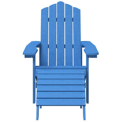vidaXL Garden Adirondack Chairs 2 pcs with Footstools HDPE Aqua Blue 4