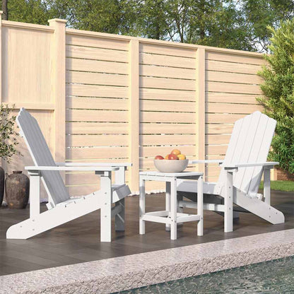 vidaXL Garden Adirondack Chairs with Table HDPE White 1