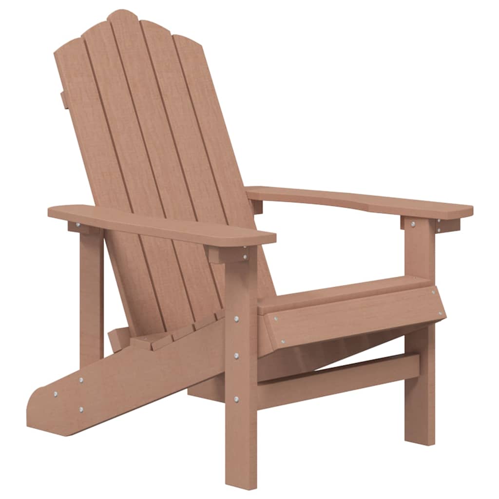 vidaXL Garden Adirondack Chairs with Table HDPE Brown 3