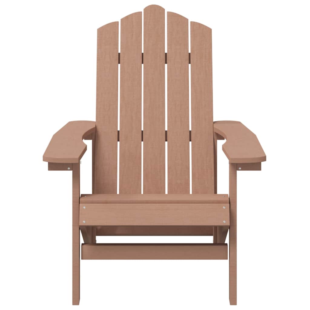 vidaXL Garden Adirondack Chairs with Table HDPE Brown 4