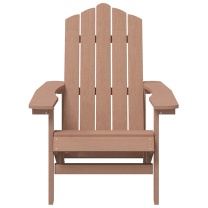vidaXL Garden Adirondack Chairs with Table HDPE Brown 4