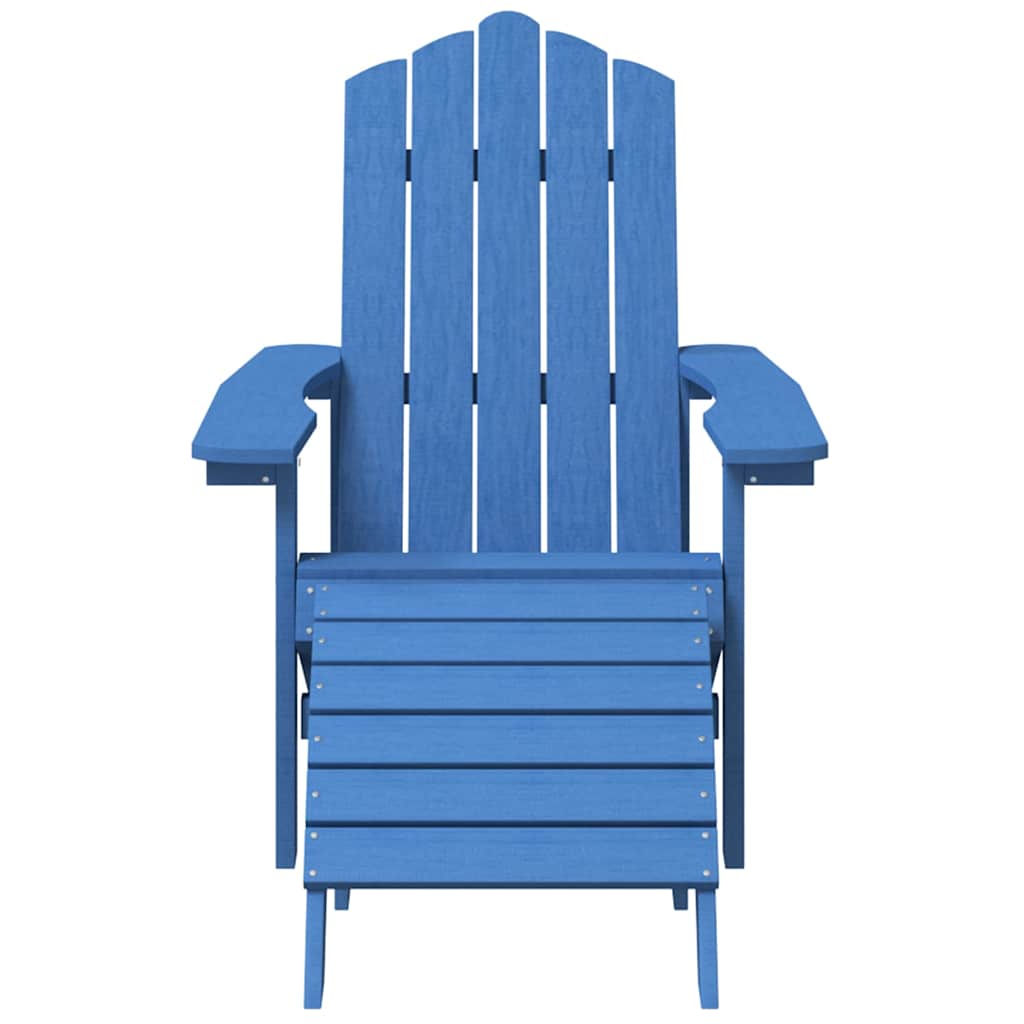 vidaXL Garden Adirondack Chair with Footstool & Table HDPE Aqua Blue 4