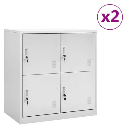 vidaXL Locker Cabinets 2 pcs Light Grey 90x45x92,5 cm Steel 1