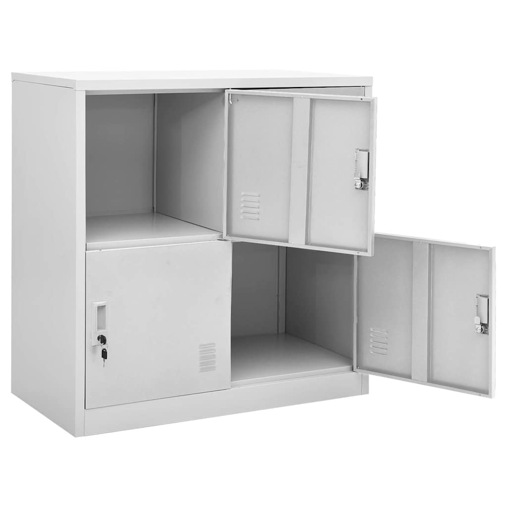 vidaXL Locker Cabinets 2 pcs Light Grey 90x45x92,5 cm Steel 4