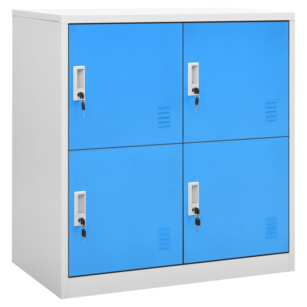 vidaXL Locker Cabinets 2 pcs Light Grey and Blue 90x45x92,5 cm Steel 2
